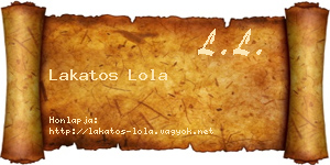 Lakatos Lola névjegykártya